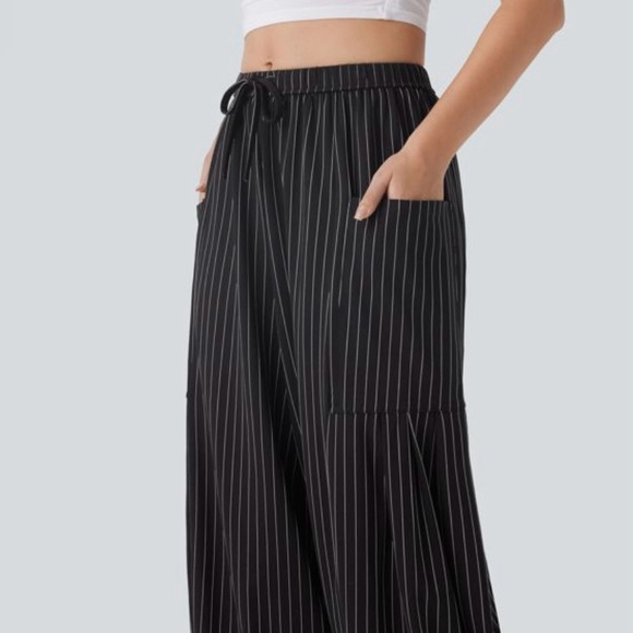 HALARA Pants - Black Pinstripe Barrel Leg pants